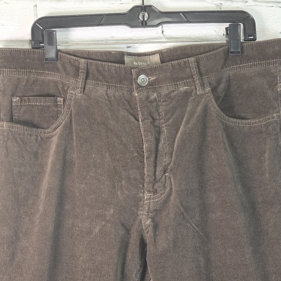 Profilo Men's Corduroy Pants in Rich Chocoalte Brown classic casual Size 38 EUC - Picture 2 of 8